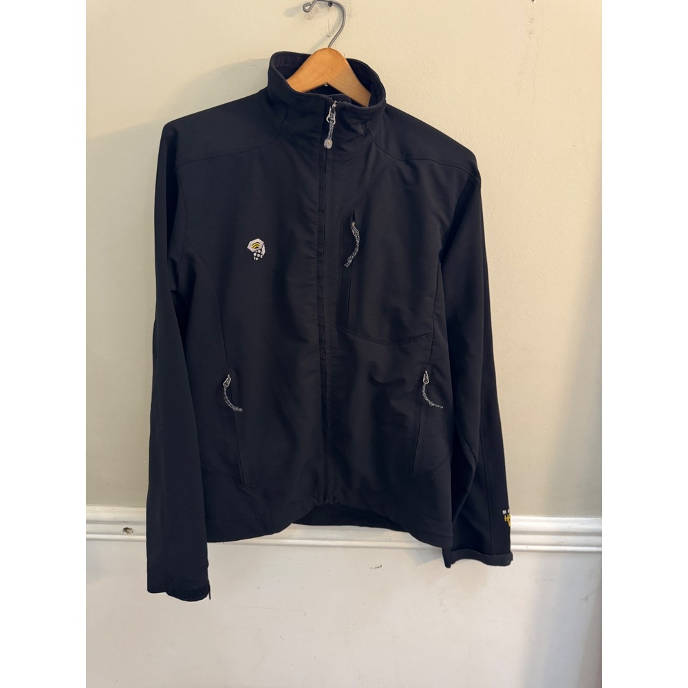 Mountain Hardwear Mens Black Softshell Jacket Full Zip OM2935 Outdoor Hiking M